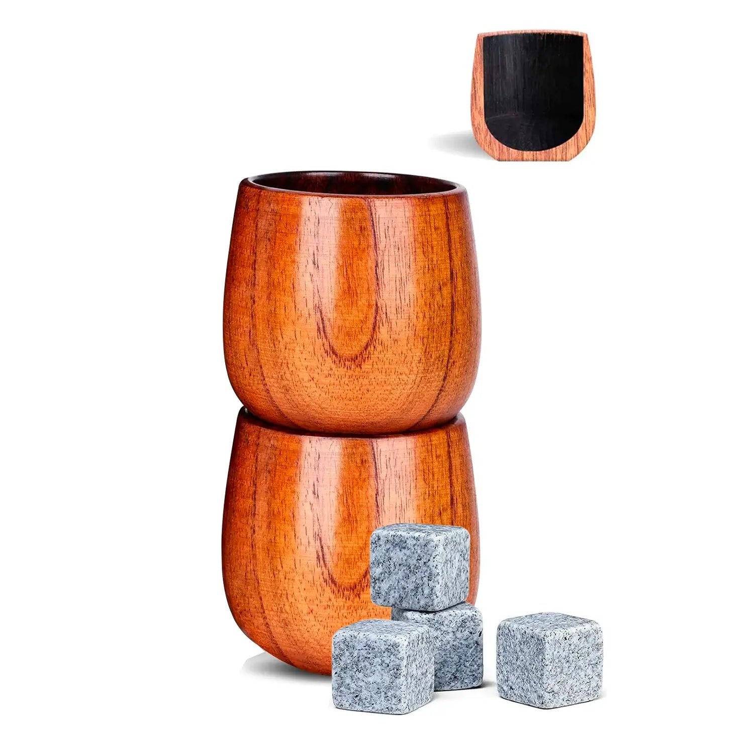 2 Pack Charred Wooden Whiskey Glasses – 10 oz